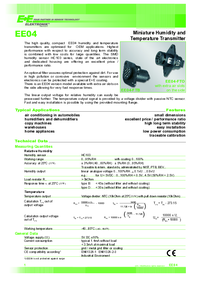 Thumbnail of document Data Sheet - EE04 Miniature Humidty/Temperature Transmitter